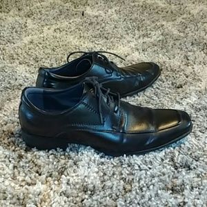 Mens Steve Madden black leather dress shoes